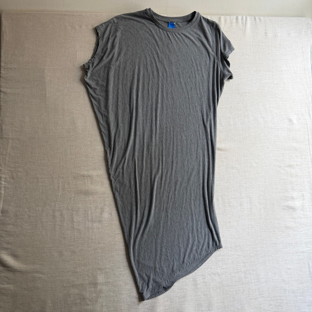 Kit and Ace Asymmetrical Draped Tunic Dress Gray Cashmere Blend Minimalist